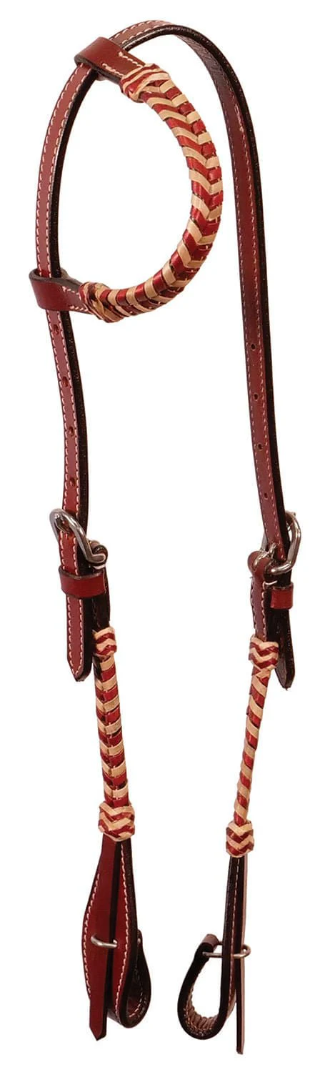 Buffalo Leather Brown Rawhide Laced One Ear Headstall - Buy Pet Shop
