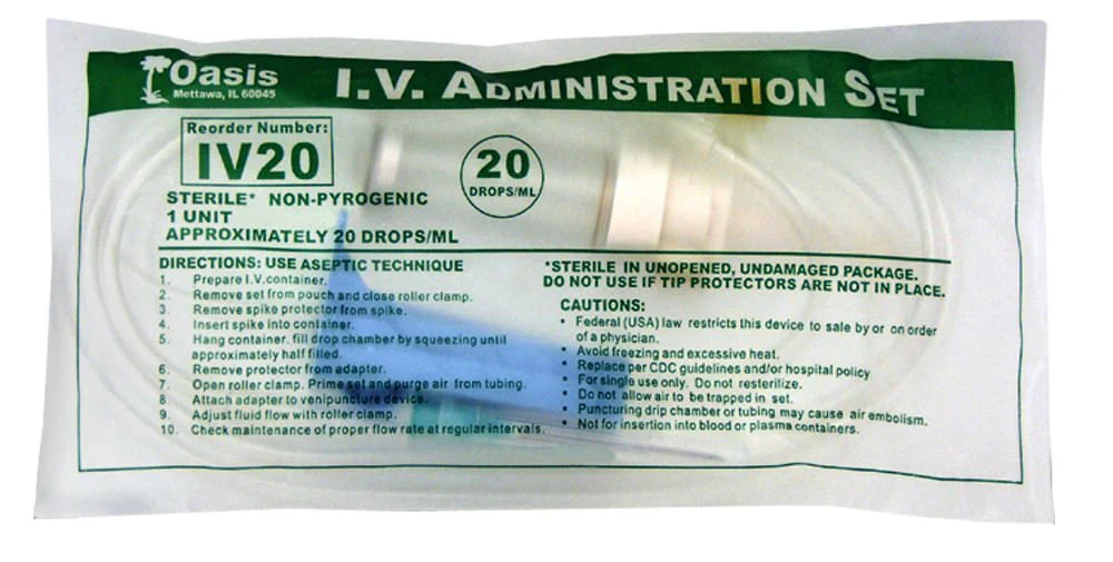 Rx Dripvet IV Set, 20 drop (72 inch) Not Vented-with Needle-1 Port - Buy Pet Shop