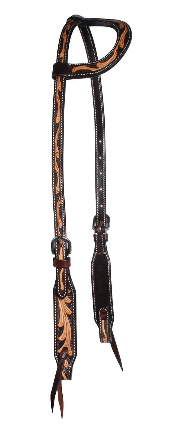 Professional's Choice Floral One Ear Headstall, Brown - Buy Pet Shop