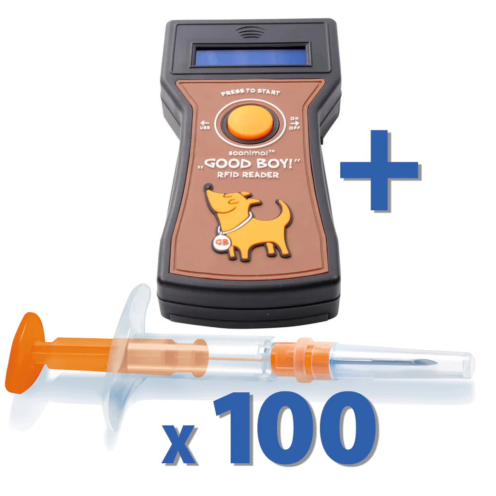 Good Boy Microchip Scanner Kit with 100 Adeqid Microchips - Buy Pet Shop