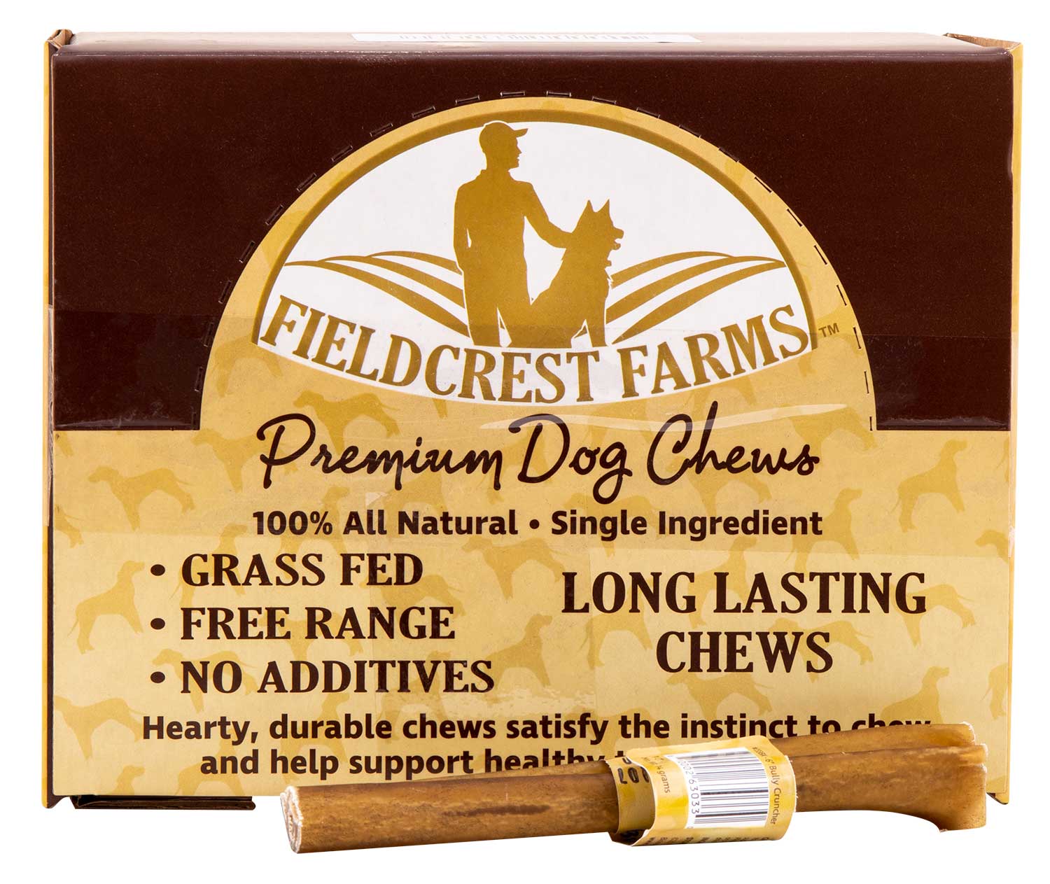 Fieldcrest Farms Bully Crunchers Bully Stick Dog Treats, 6