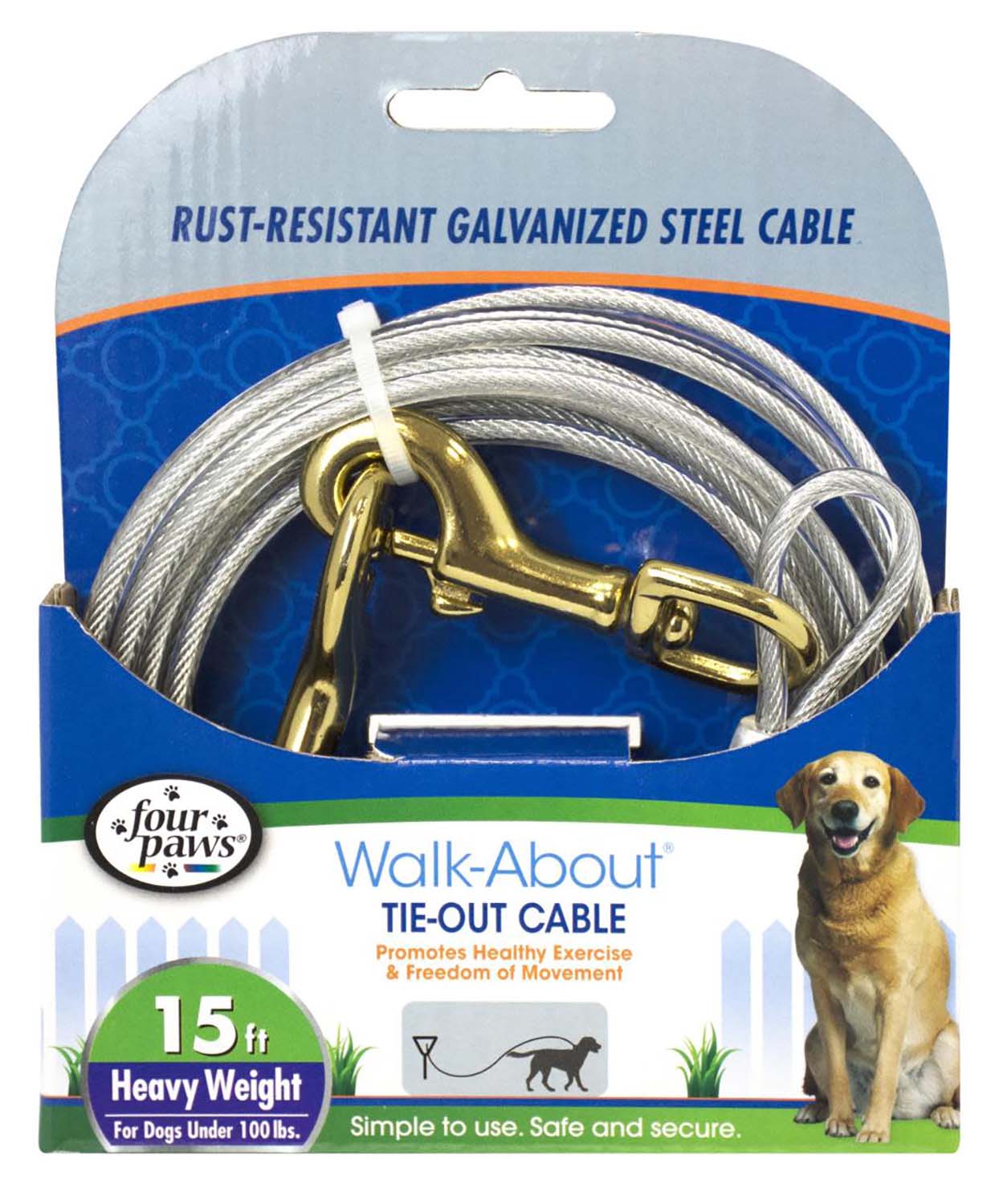 Heavy Weight Dog Tie Out Cable, Silver - Buy Pet Shop