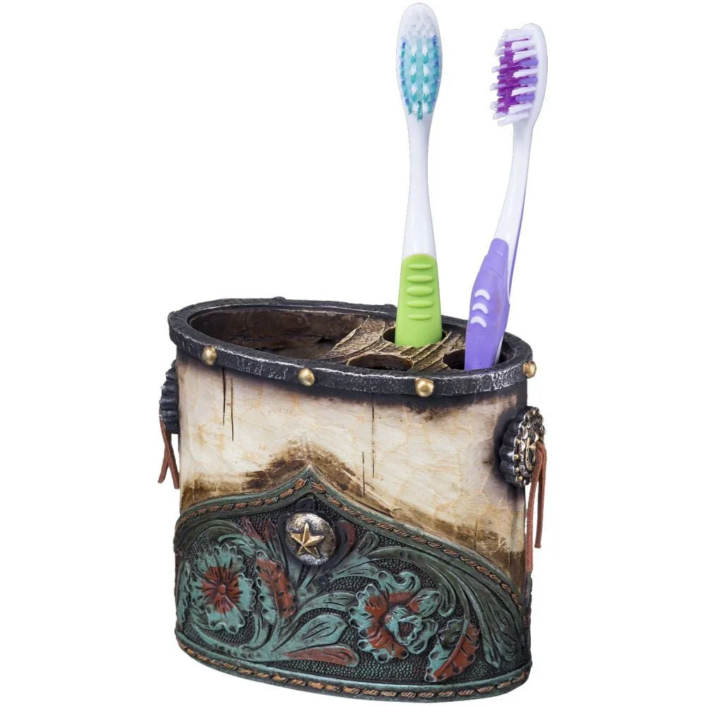 Turquoise Floral with Concho Tooth Brush Holder - Buy Pet Shop