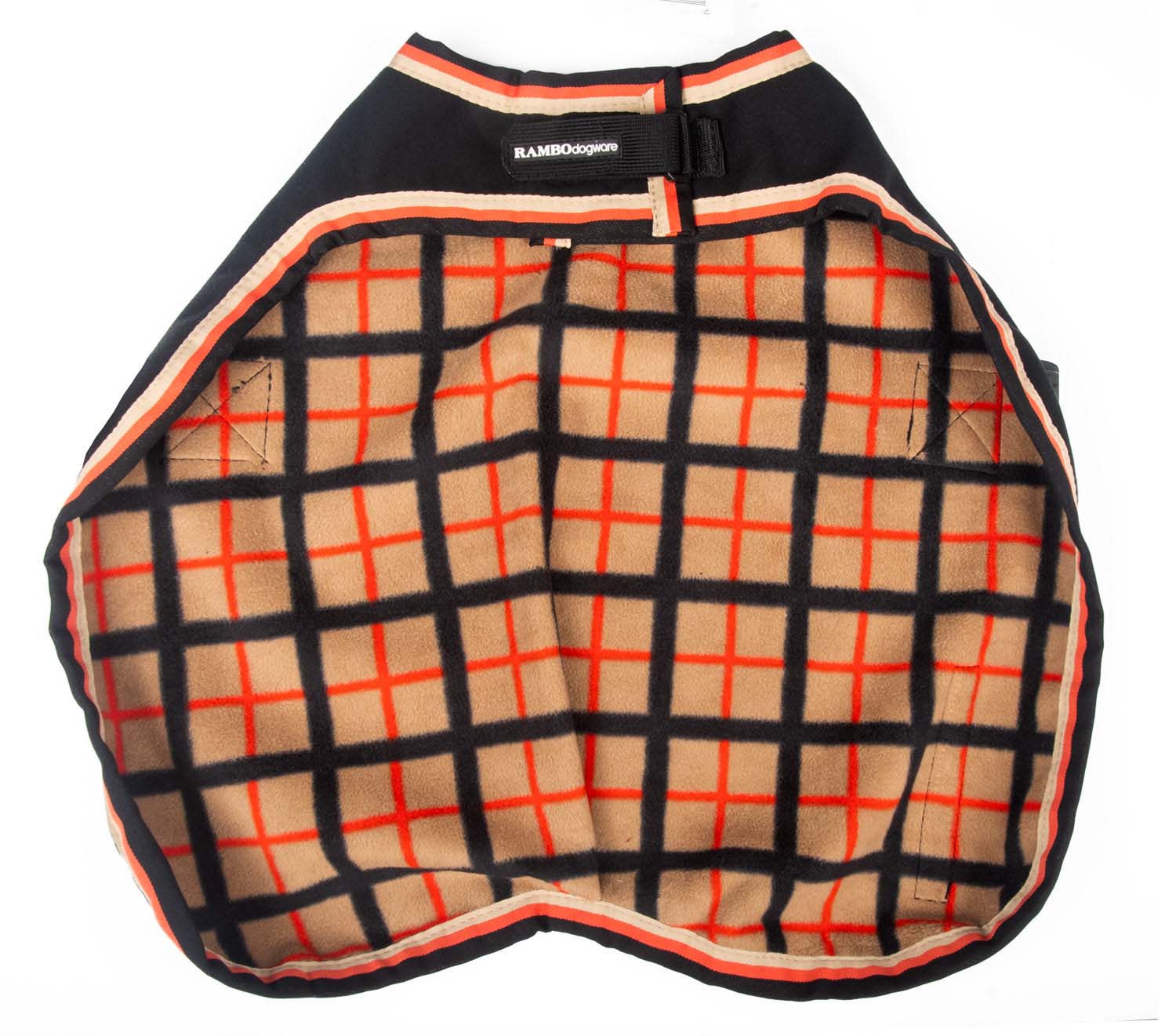 Rambo Waterproof Fleece Dog Coat, Black/Tan - Buy Pet Shop