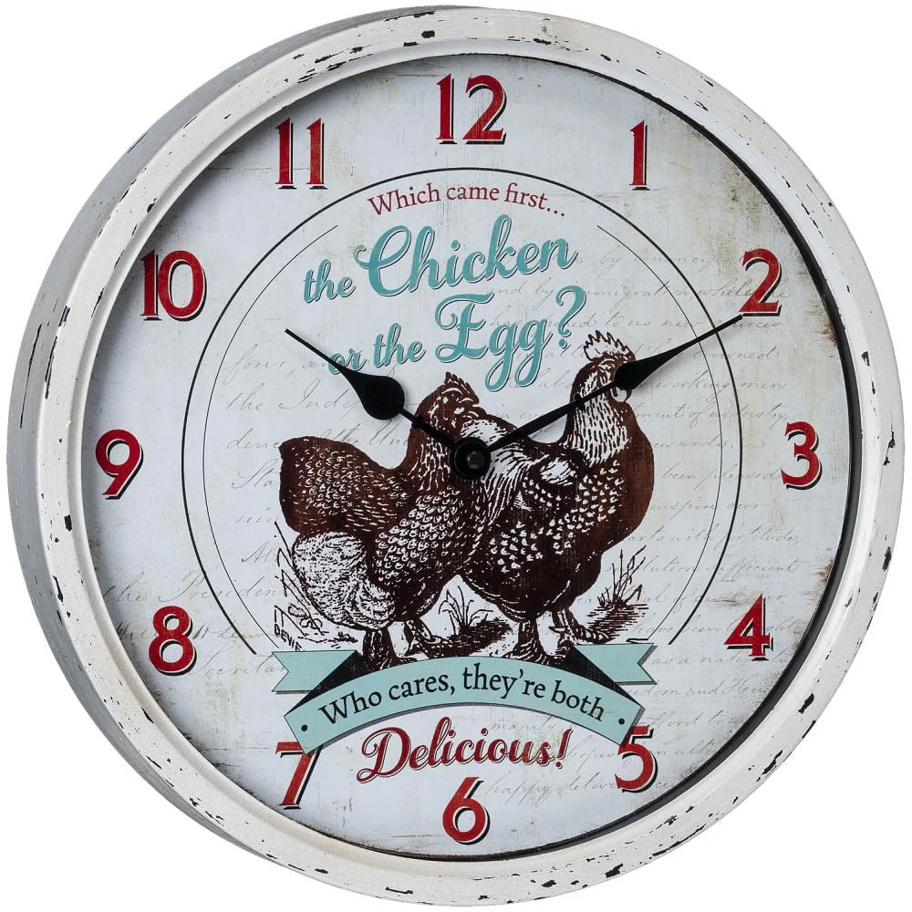 Iron & Glass Chicken Wall Clock - Buy Pet Shop