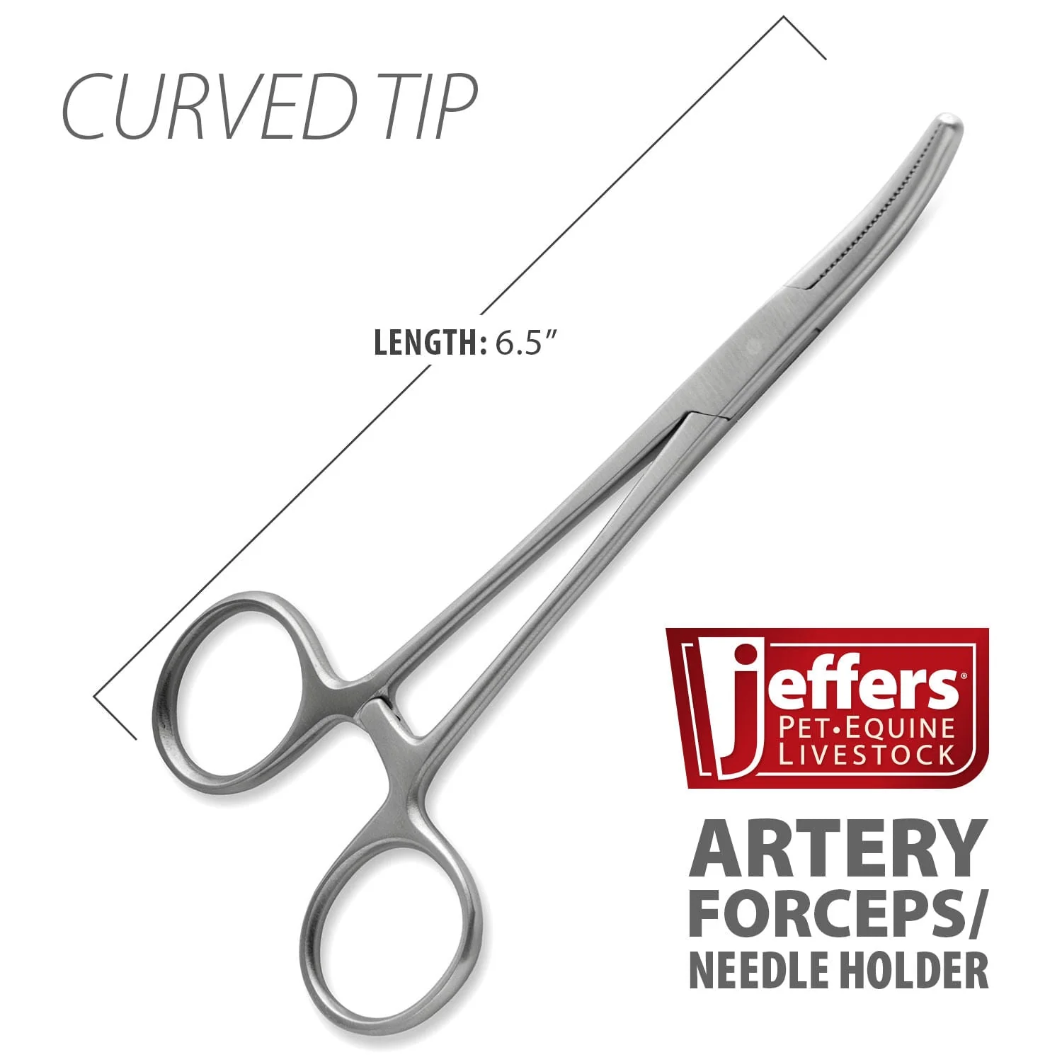 Stainless Steel Artery Forceps/Needle Holder with Locking Mechanism, Curved or Straight Tip - Buy Pet Shop