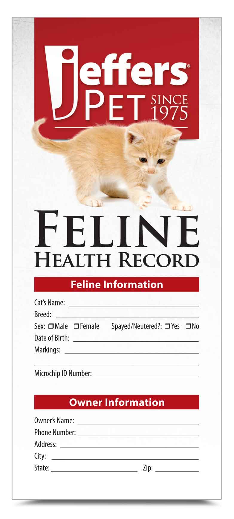 Cat Health Records, 10 pk - Buy Pet Shop