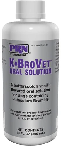 Rx K-BroVet (potassium bromide) Oral Solution for Dogs, 250mg x 10oz, Butterscotch-Vanilla - Buy Pet Shop