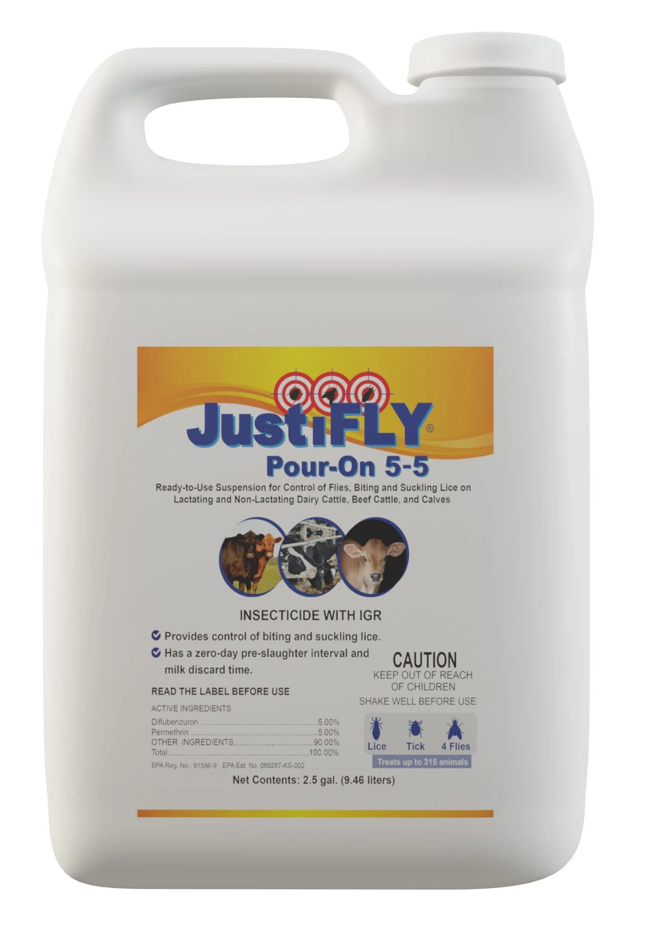 JustiFly Pour-On 5/5, 2.5 gallon - Buy Pet Shop