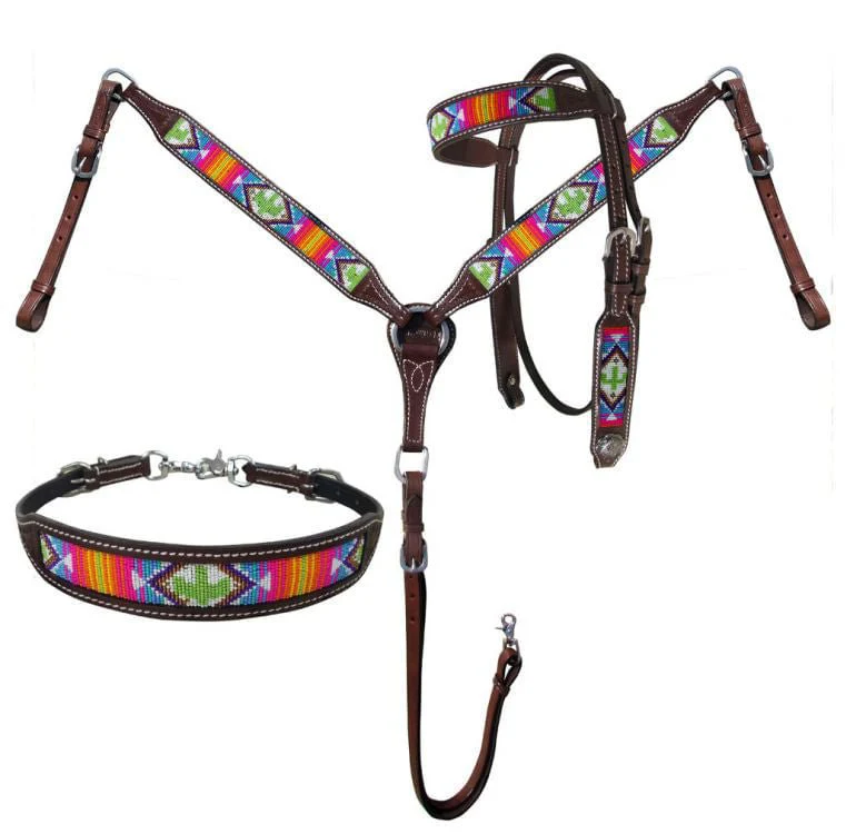 Showman Beaded Southwest & Cactus Tack Set - Buy Pet Shop