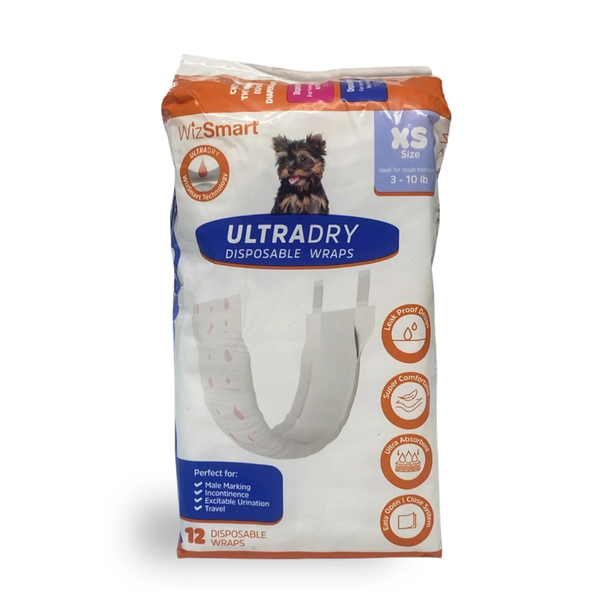 WizSmart UltraDry Male Wraps, 12 ct - Buy Pet Shop