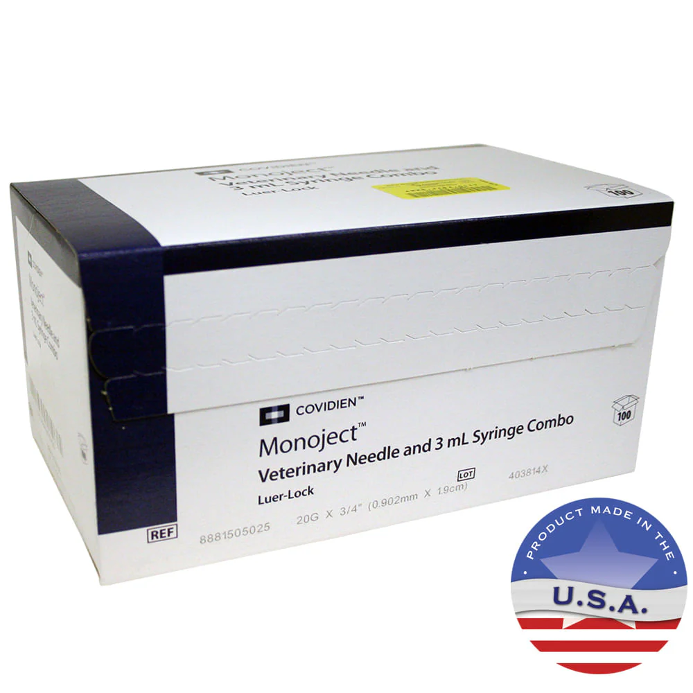 Monoject Luer-Lock (LL) Syringe with Needle Combo - Buy Pet Shop