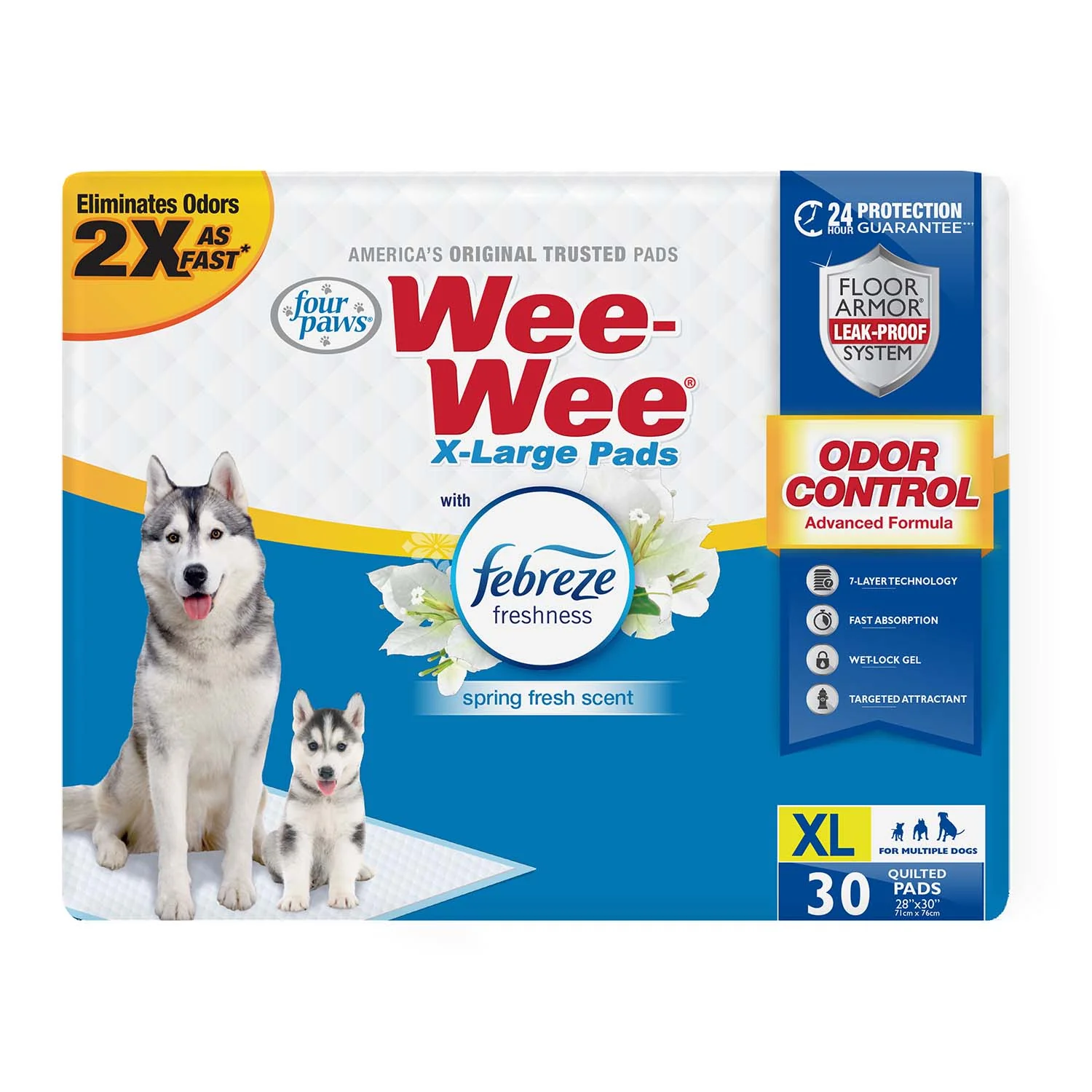 Wee-Wee Odor Control X-Large Dog Pads with Febreze Freshness - Buy Pet Shop