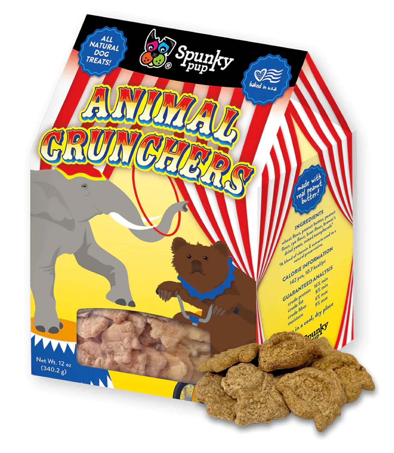 Spunky Pup Animal Crunchers, Peanut Butter - Buy Pet Shop