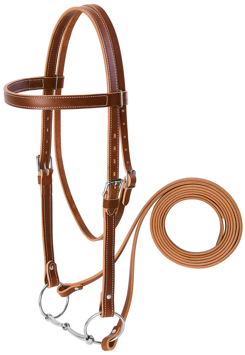 Weaver Leather Draft Horse 3 Piece - Bridle, Reins, & Snaffle Bit Set - Buy Pet Shop