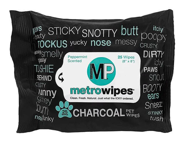 Metro Wipes Charcoal Peppermint Pet Wipes - Buy Pet Shop