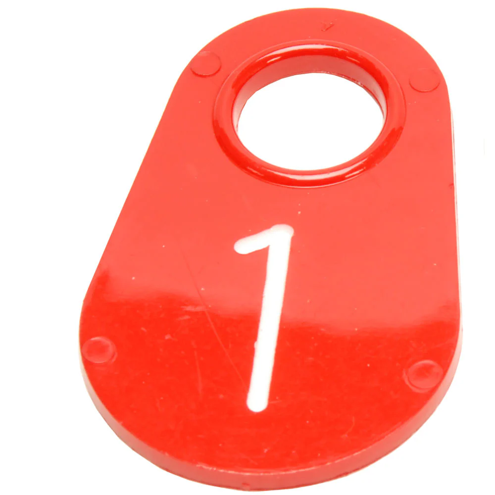 Bock's Red Nylon Numbered Identification Tags, 1-100, Single Tag - Buy Pet Shop
