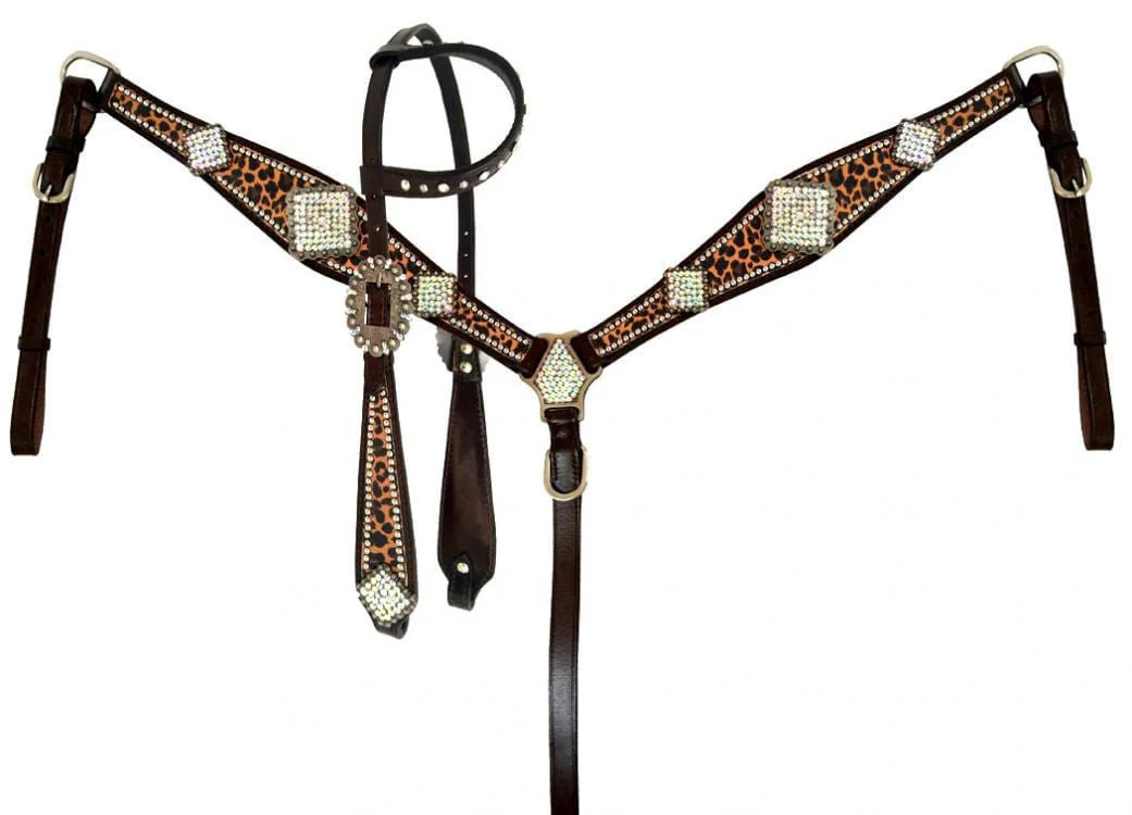 Showman Rhinestone Concho & Cheetah Tack Set - Buy Pet Shop