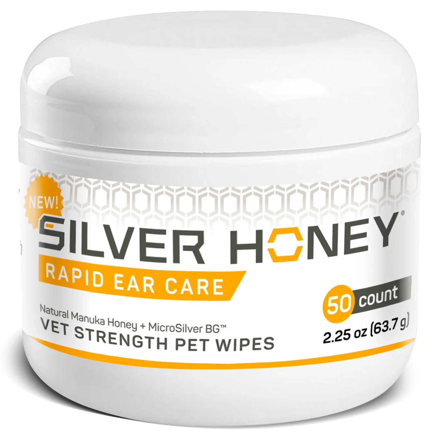 Silver Honey Rapid Ear Care Vet Strength Pet Wipes, 50 ct Jar - Buy Pet Shop