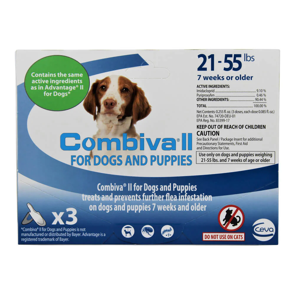 Combiva II for Dogs & Puppies, 21-55 lbs, 3 ct - Buy Pet Shop