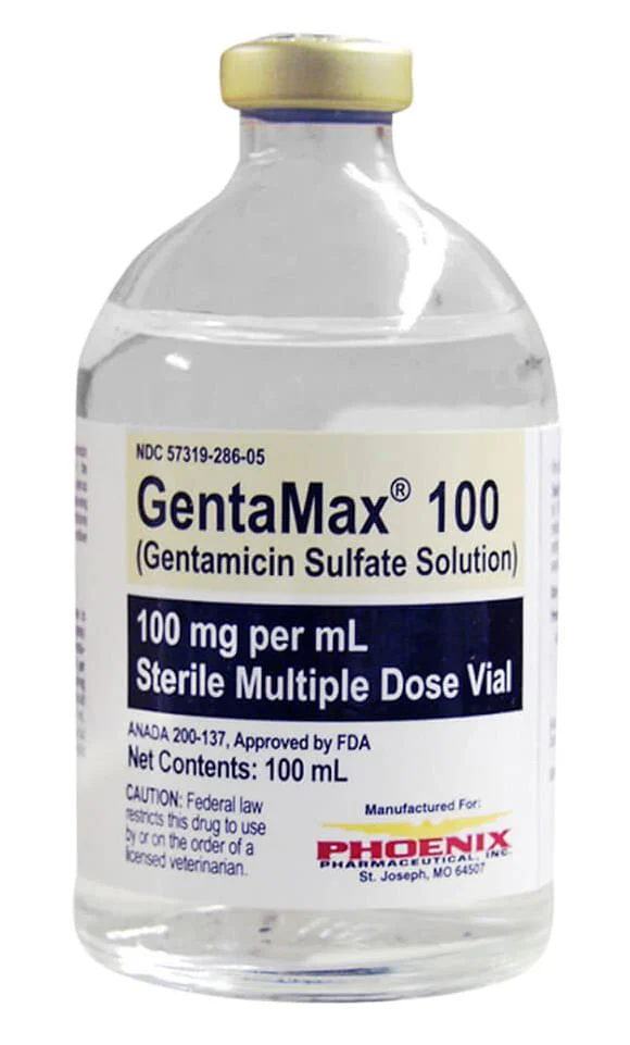 Rx GentaMax (gentamicin sulfate solution) 100 mg/mL Injection for Horses - Buy Pet Shop