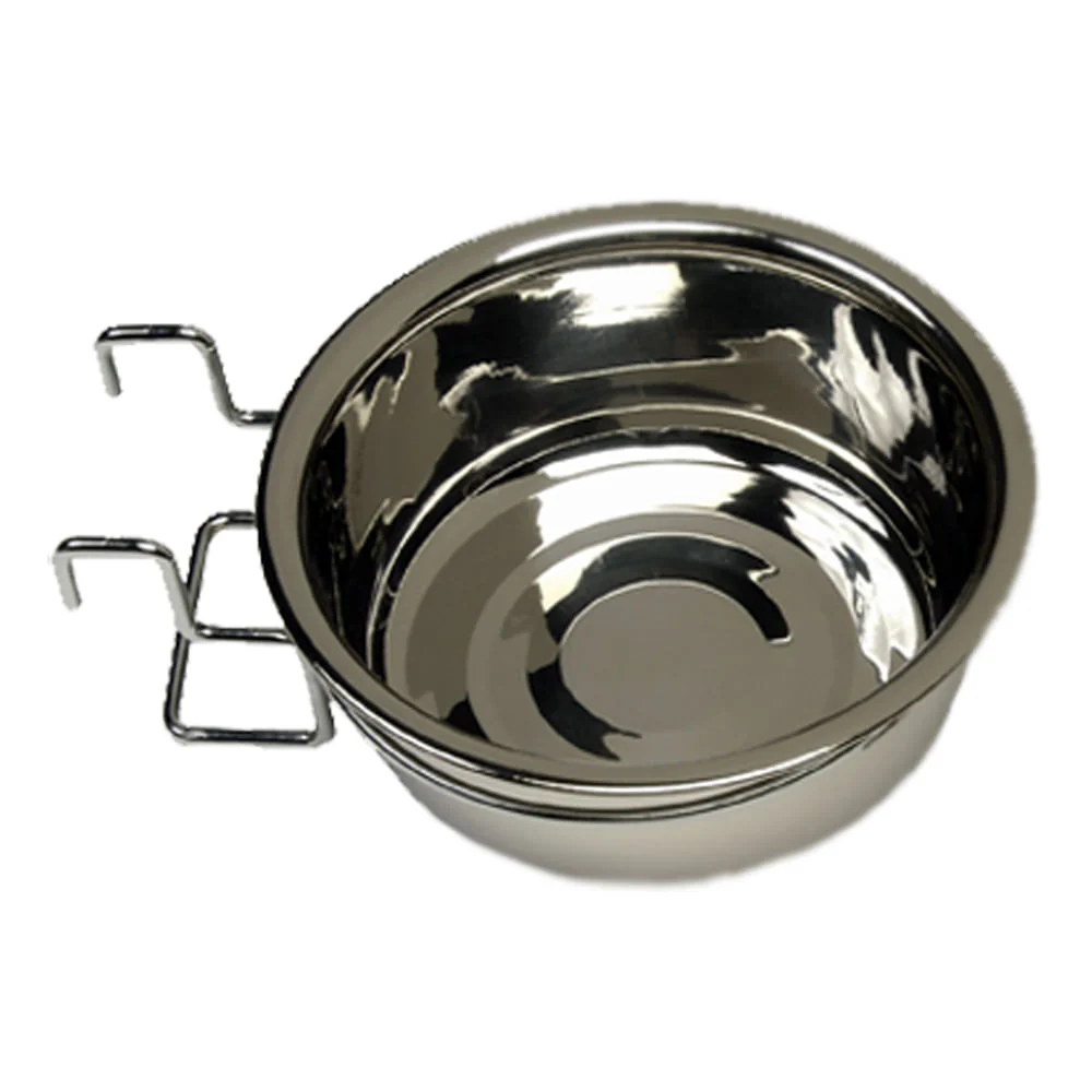 SS Bowl / Coop Cup with Wire Holders & Hook, 64 oz - Buy Pet Shop