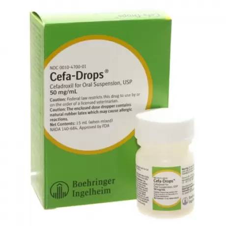 Rx Cefa-Drops (cefadroxil) for Cats & Dogs, 50mg/ml x 15ml - Buy Pet Shop
