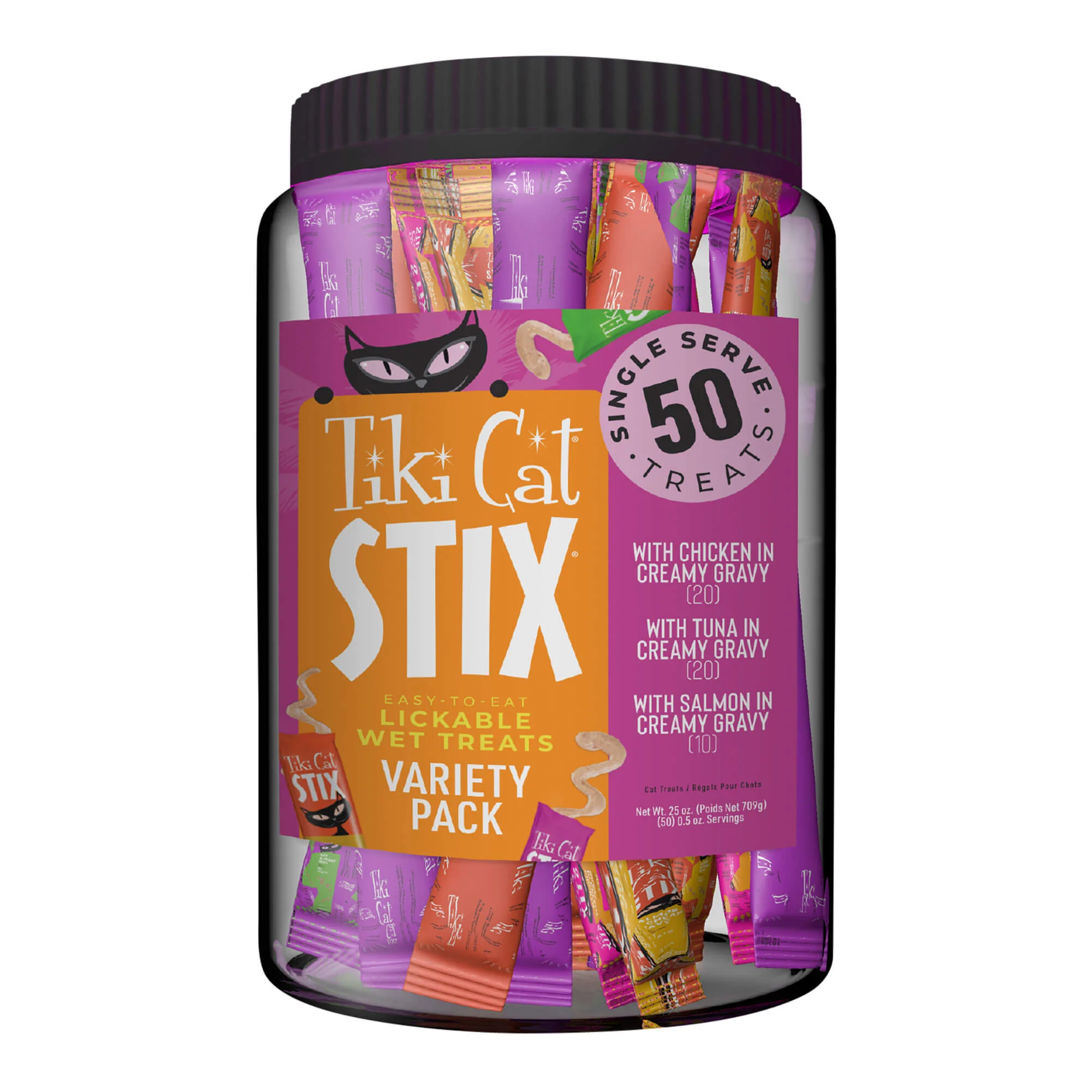 Tiki Cat Stix Wet Cat Treats, Variety Mega Jar, 25 oz, 50 ct - Buy Pet Shop