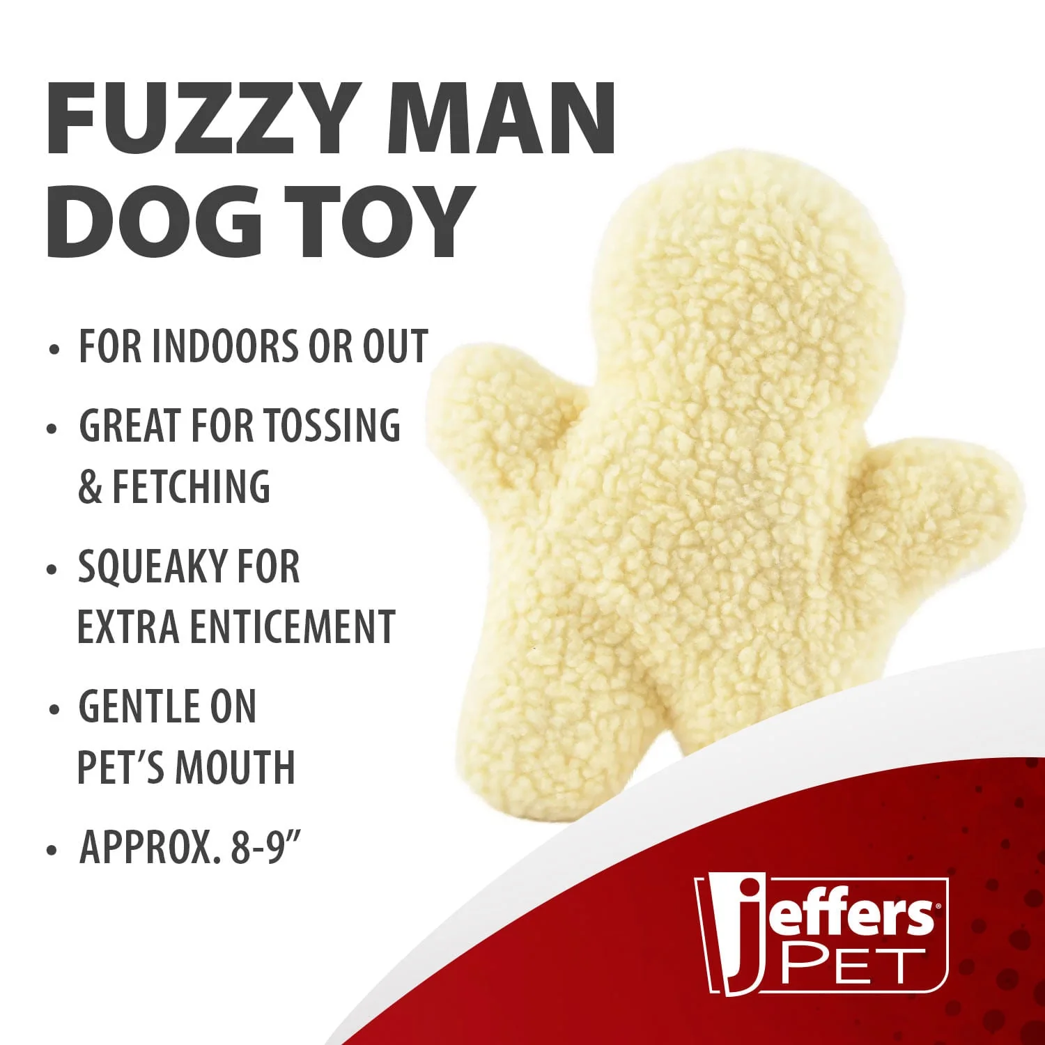 Fuzzy Shapes Squeaker Dog Toys, Natural Color, Star/Man/Bone - Buy Pet Shop