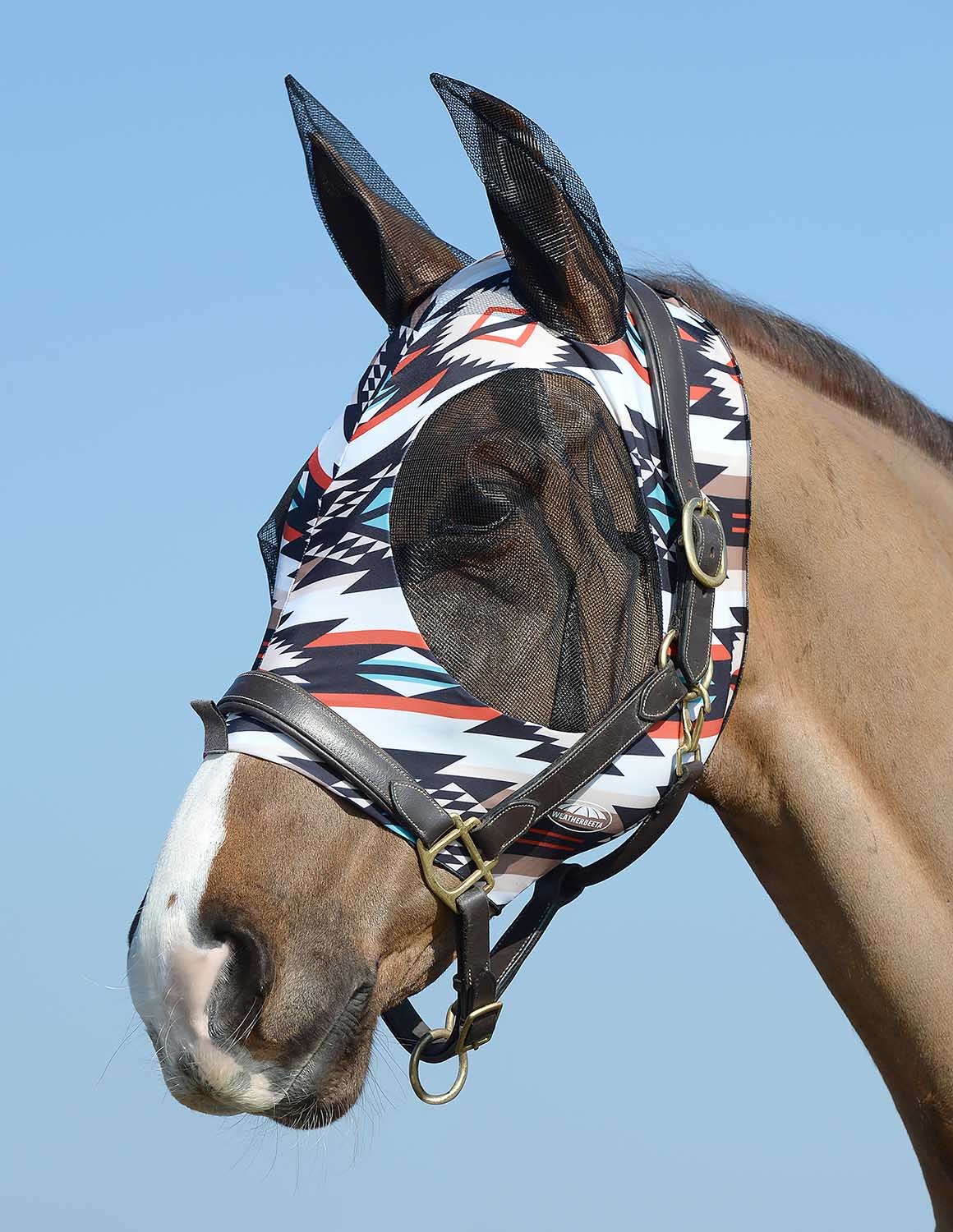 Weatherbeeta Stretch Bug Eye Saver Horse Fly Mask with Ears, Diamond Navajo - Buy Pet Shop
