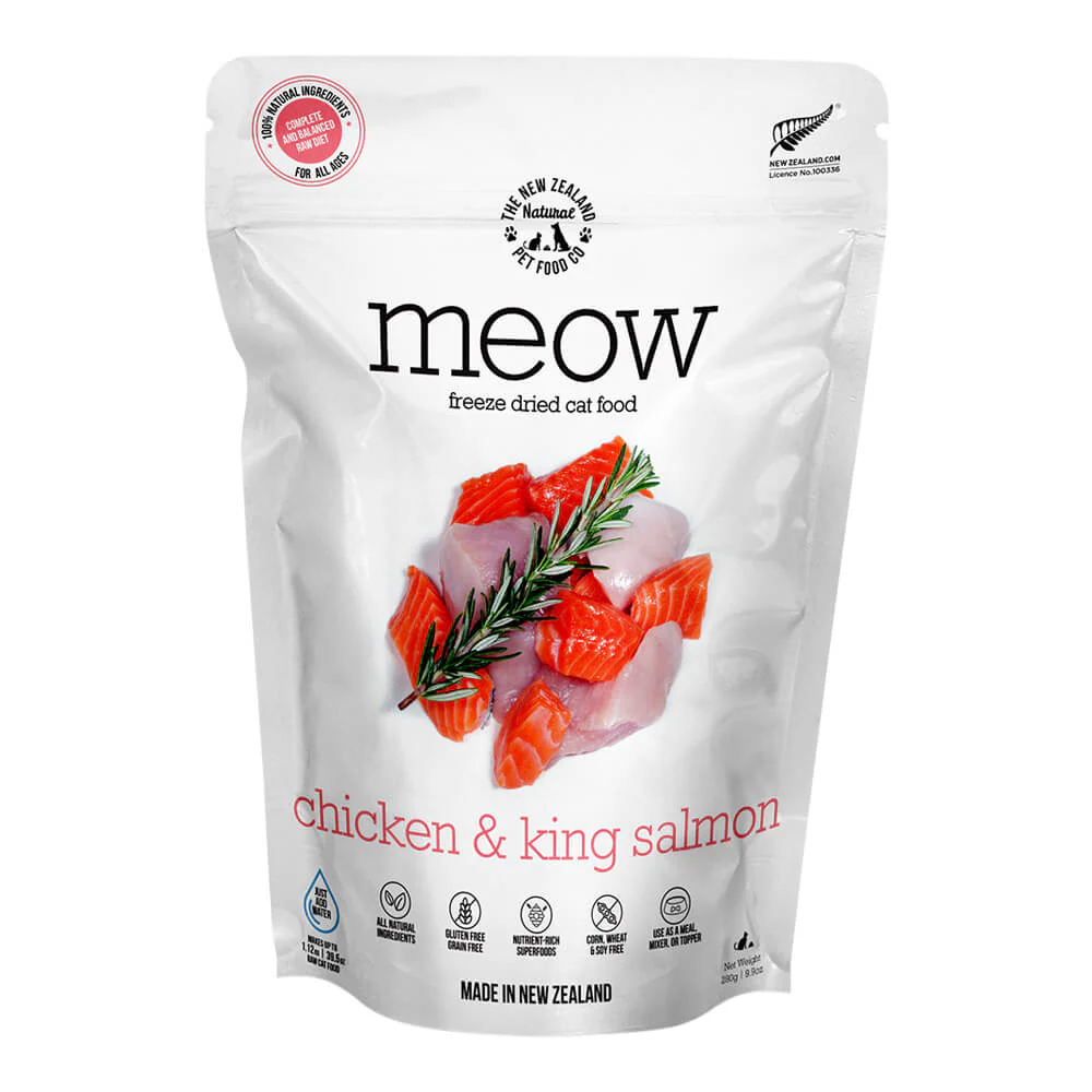 Meow Chicken & King Salmon Freeze Dried Food, 9.9 oz - Buy Pet Shop