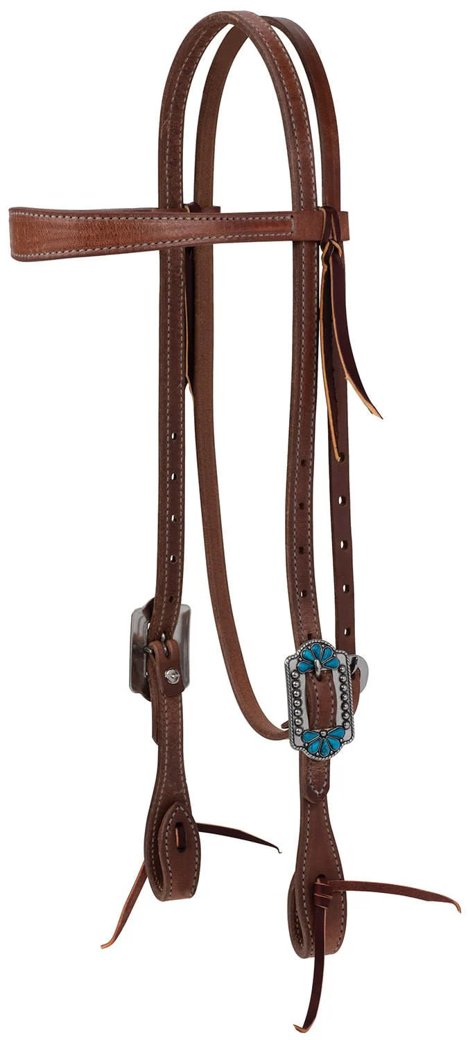Weaver ProTack Turquoise Flower Browband Headstall - Buy Pet Shop