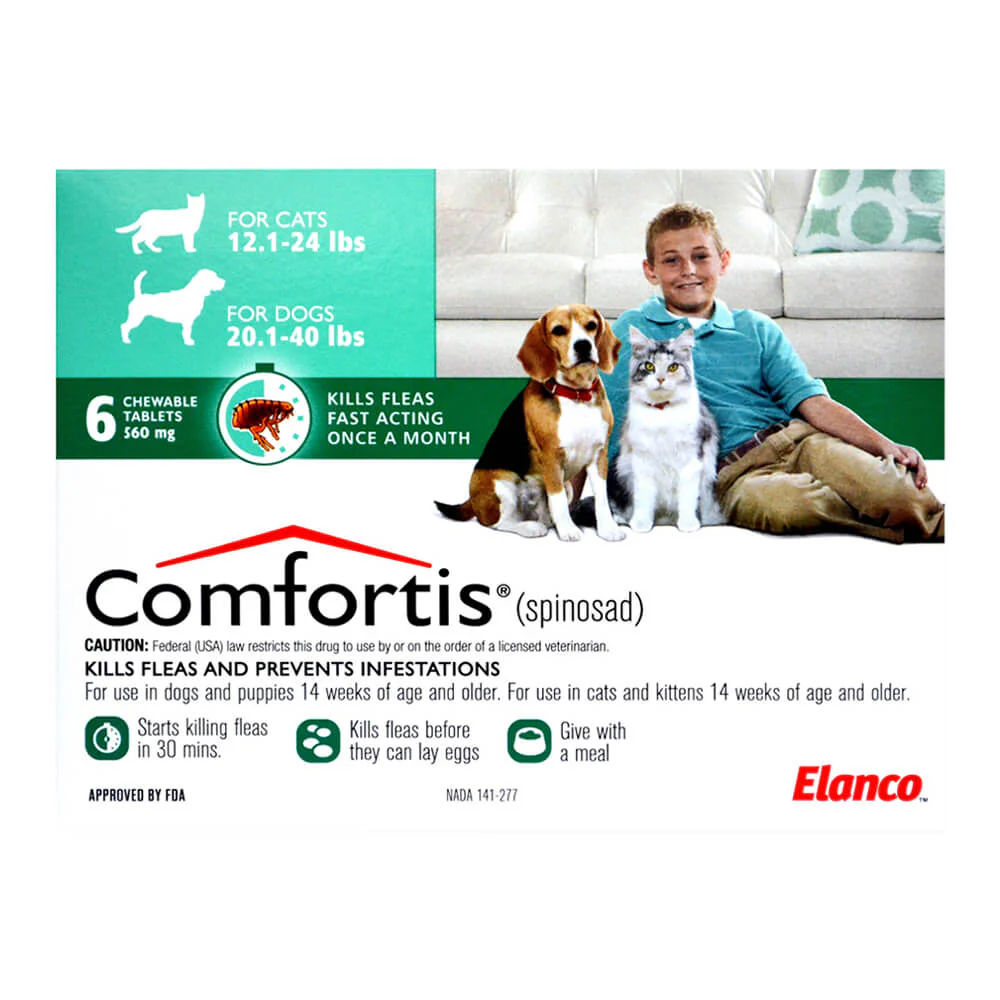 Comfortis (spinosad) Chewable Flea Tablets for Dogs & Cats - Buy Pet Shop