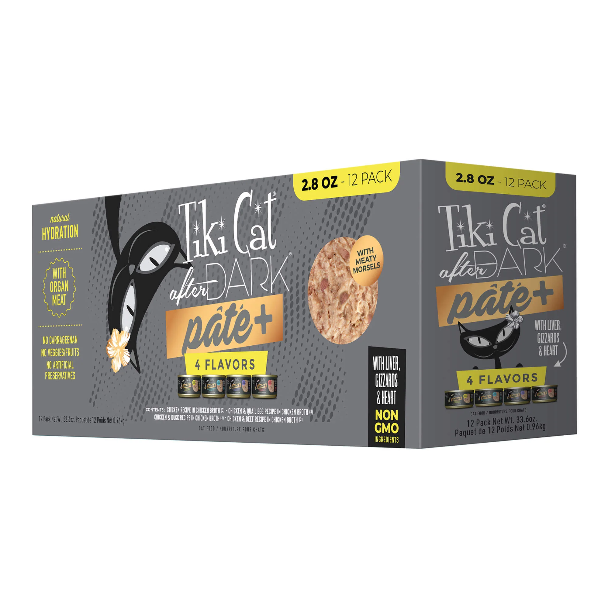 Tiki Cat After Dark Pate+ Wet Cat Food, Variety Pack, 2.8 oz Cans, 12 ct - Buy Pet Shop