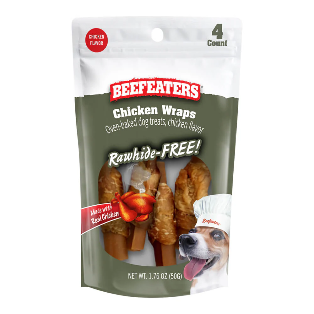Beefeaters Chicken Wraps, Rawhide Free, 4 ct, Case of 12 - Buy Pet Shop