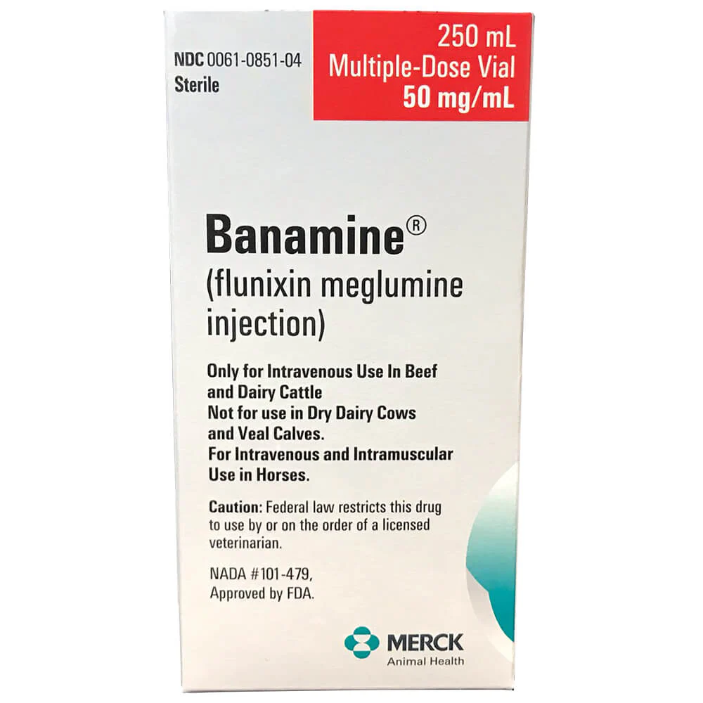 Rx Banamine (flunixin meglumine) Injection Solution, 50 mg/mL x 100 mL - Buy Pet Shop