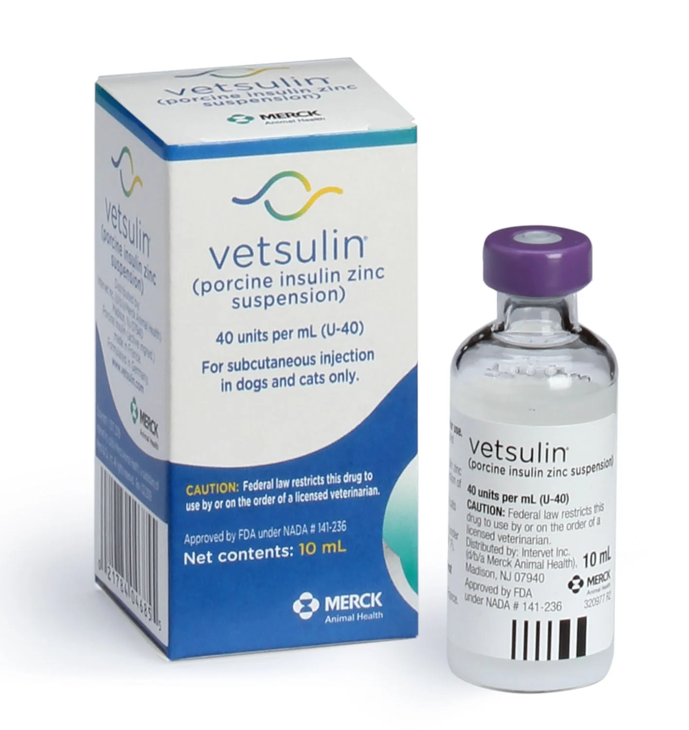 Rx Vetsulin (porcine insulin zinc suspension) for Dogs & Cats, 40 units/mL Injectable, 10 mL - Buy Pet Shop