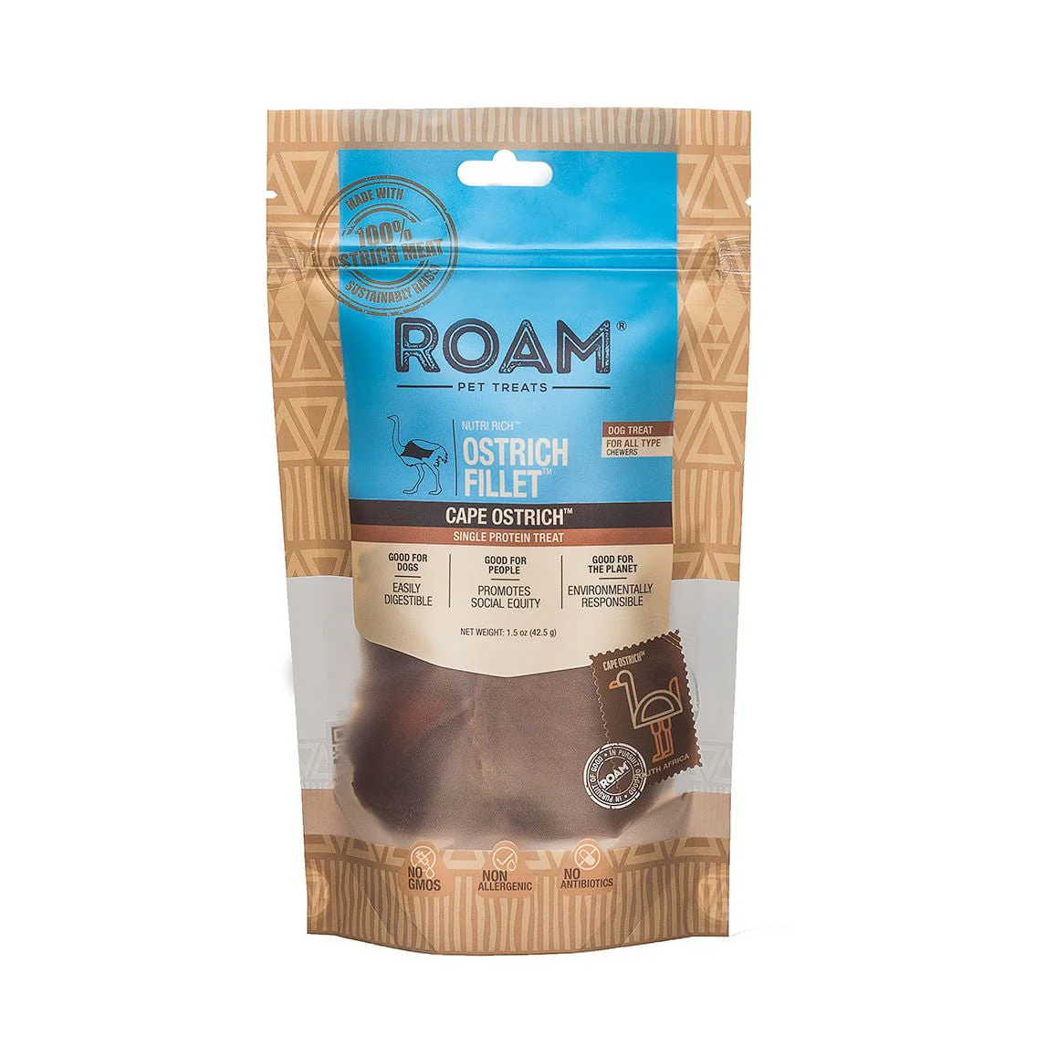Roam Dog Treats Ostrich Fillet, 1.5 oz - Buy Pet Shop
