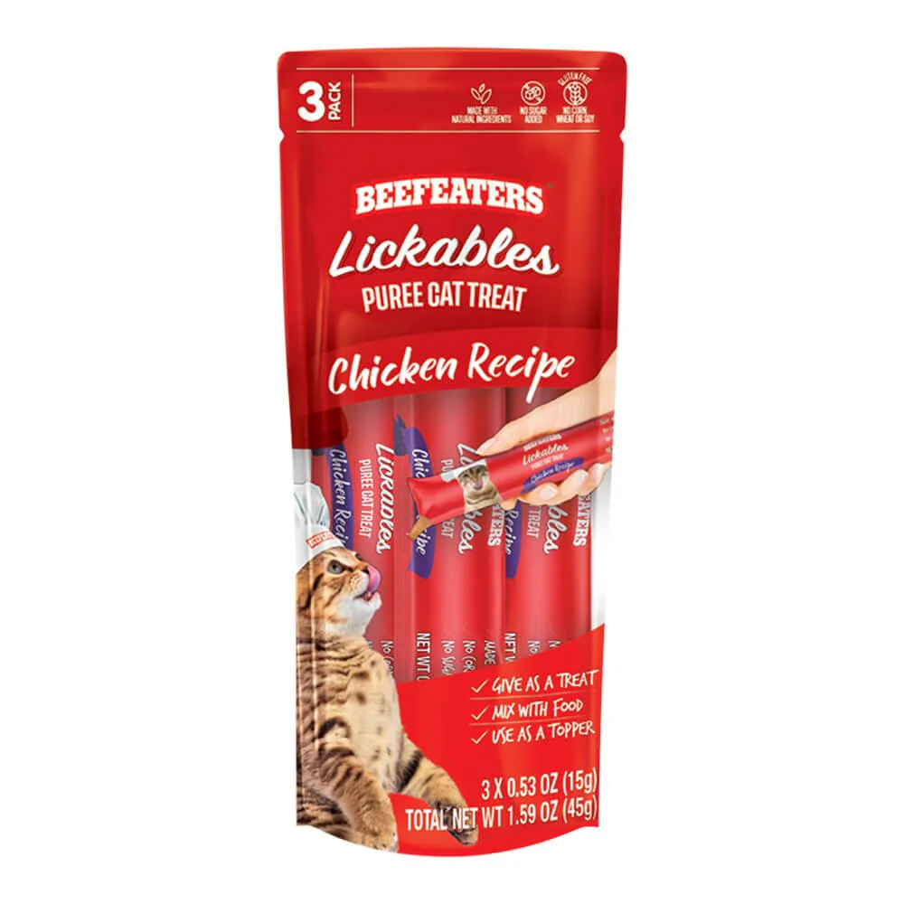 Beefeaters Lickables Puree Cat Treat, 3 ct, Case of 12 - Buy Pet Shop