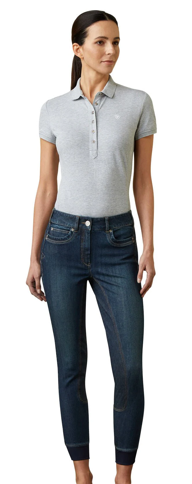 Ariat Halo Denim Full Seat Breech, Birch Marine - Buy Pet Shop