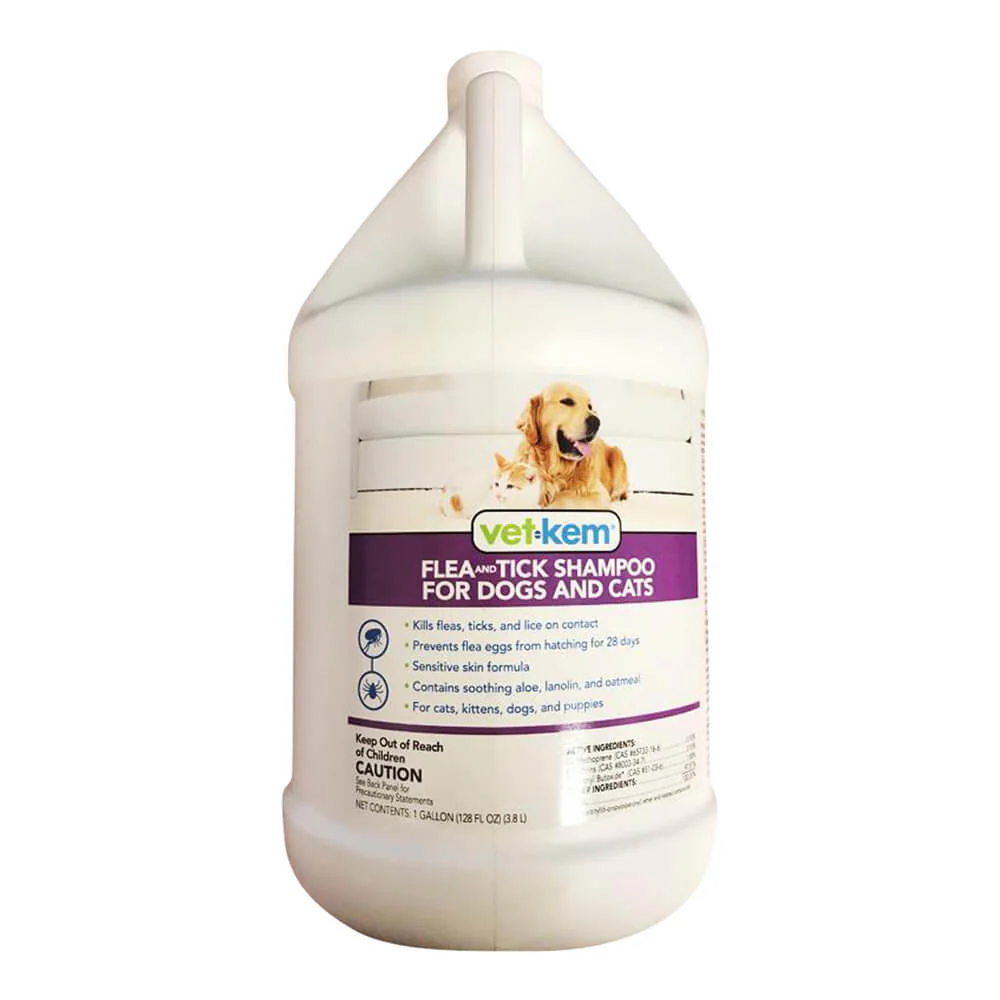 Vet-Kem Flea & Tick Shampoo for Dogs & Cats, Gallon - Buy Pet Shop