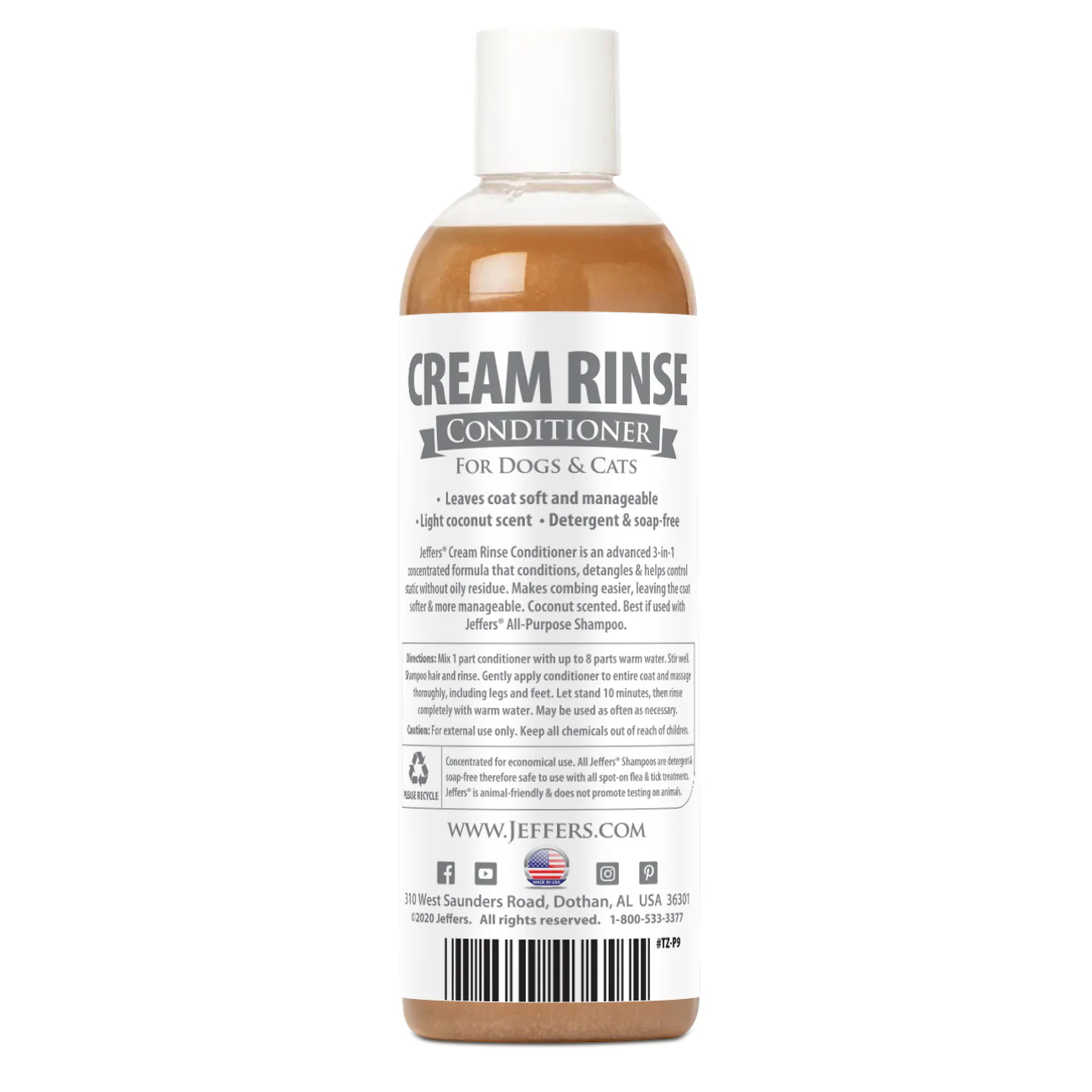 Cream Rinse Pet Conditioner with Coconut Oil - Buy Pet Shop