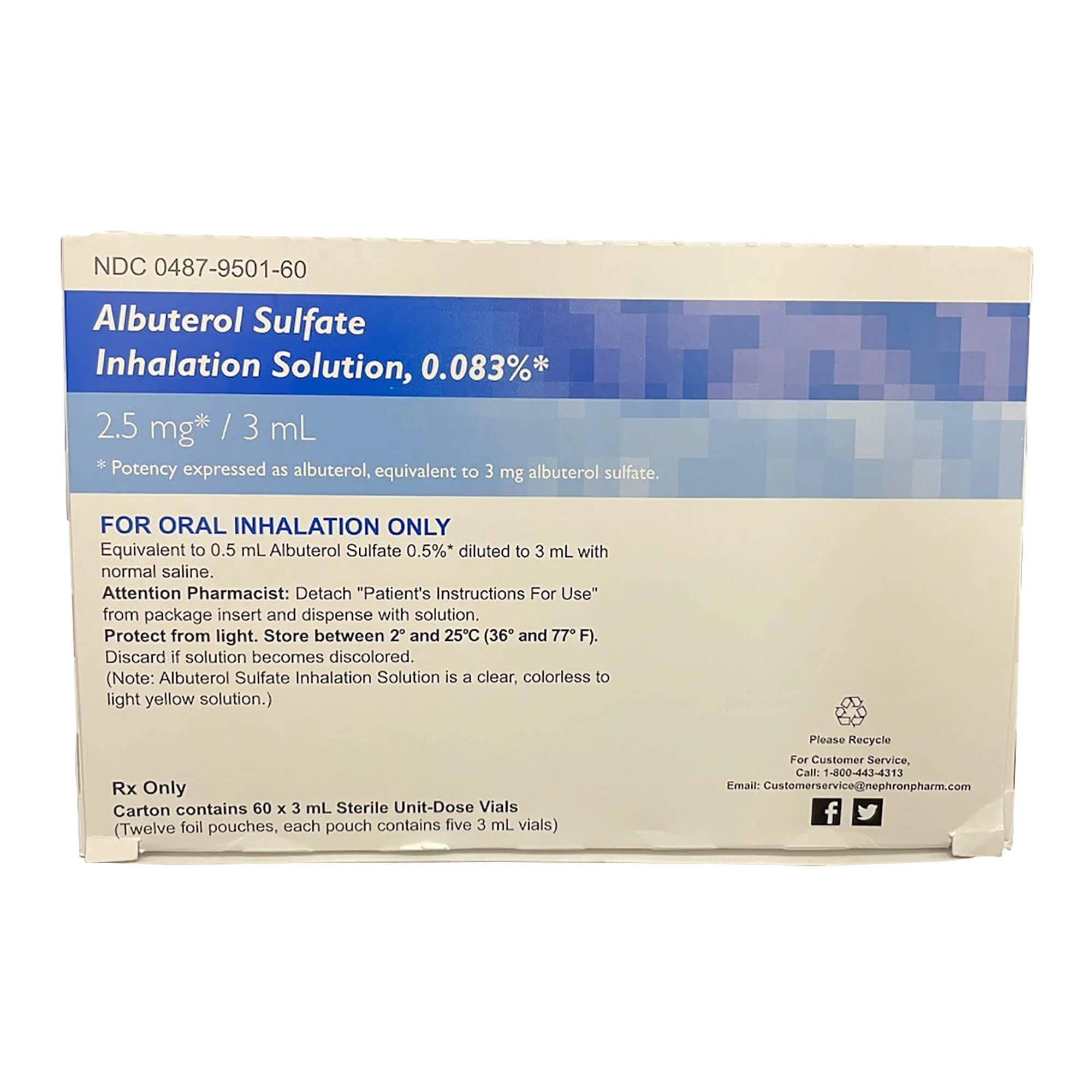 Rx Albuterol Inhalation Solution, 0.083%, 3ml - Buy Pet Shop