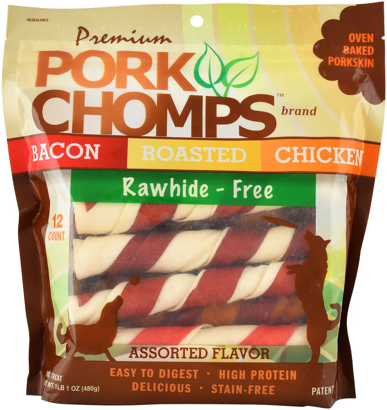 Large Pork Chomps Premium Twists Variety Pack, 12 ct - Buy Pet Shop