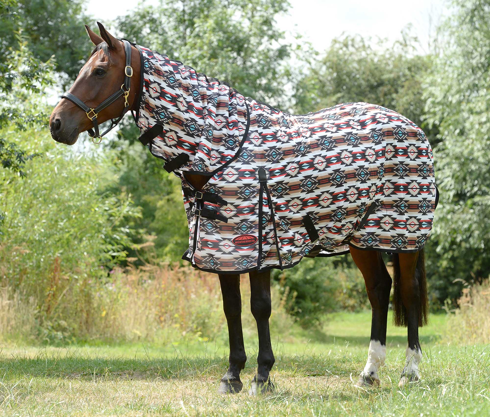 WeatherBeeta ComFITec Essential Mesh II Combo Neck Horse Fly Sheet, Diamond Navajo - Buy Pet Shop