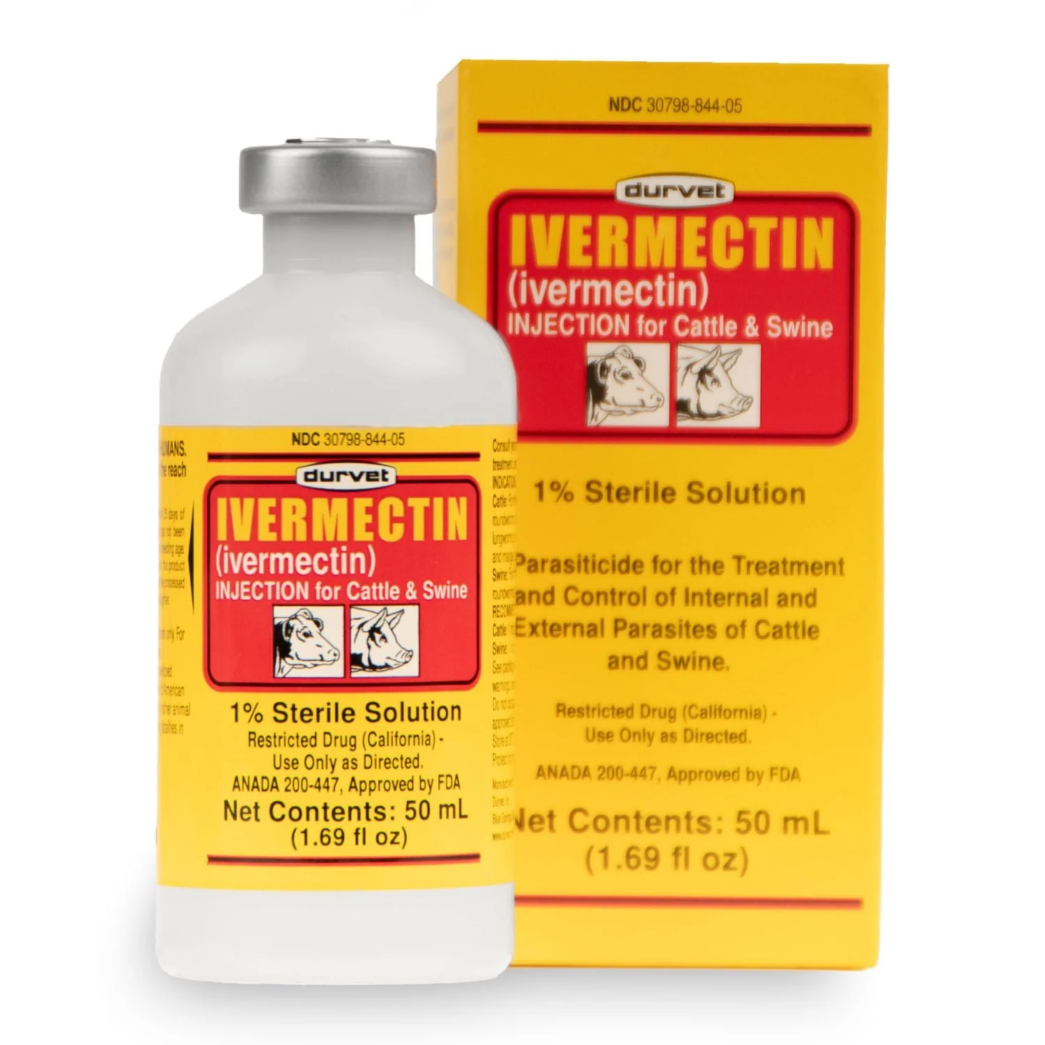 Durvet 1% Ivermectin Injection, Cattle and Swine Dewormer - Buy Pet Shop