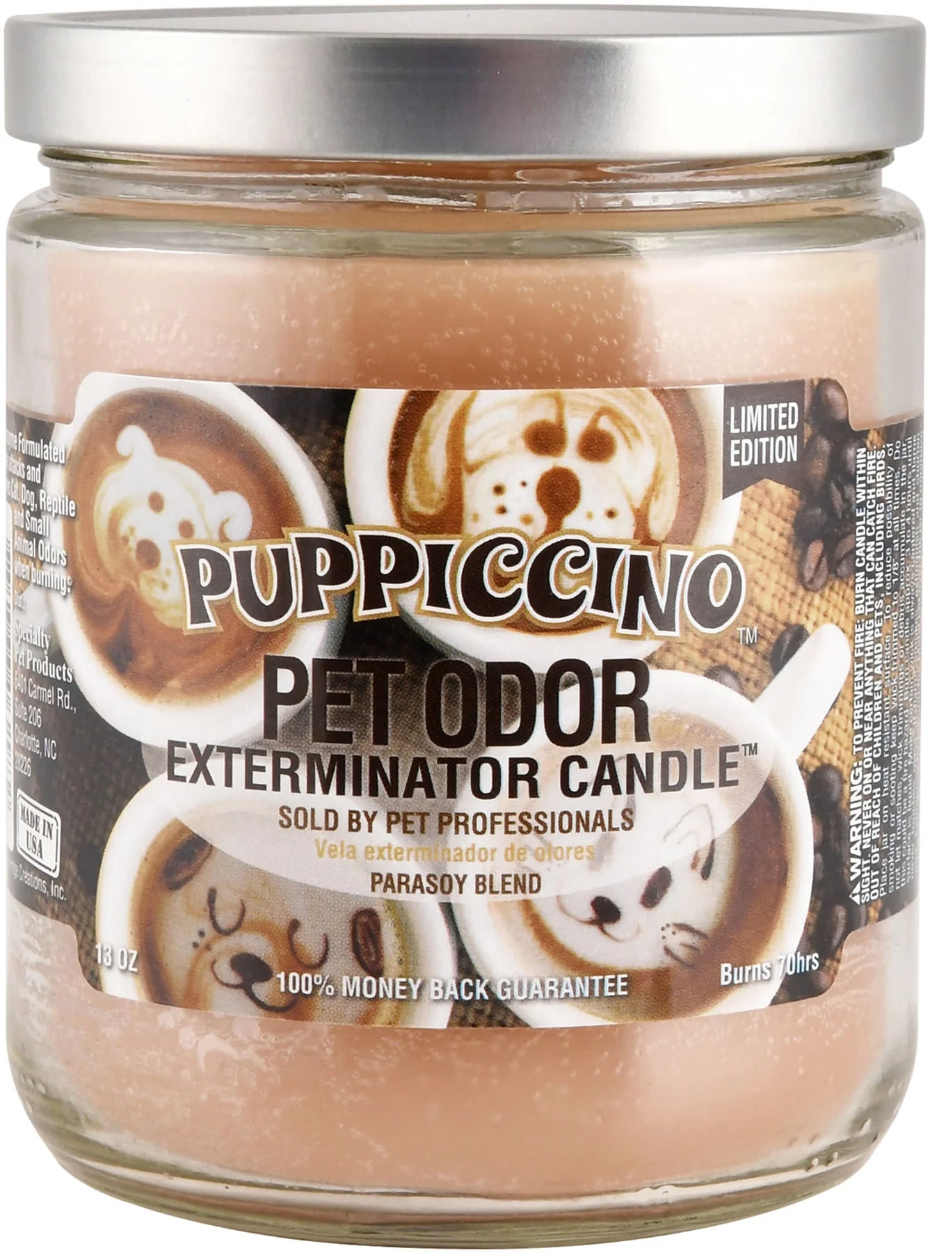 Pet Odor Exterminator Candle, Pupiccino, 13 oz - Buy Pet Shop
