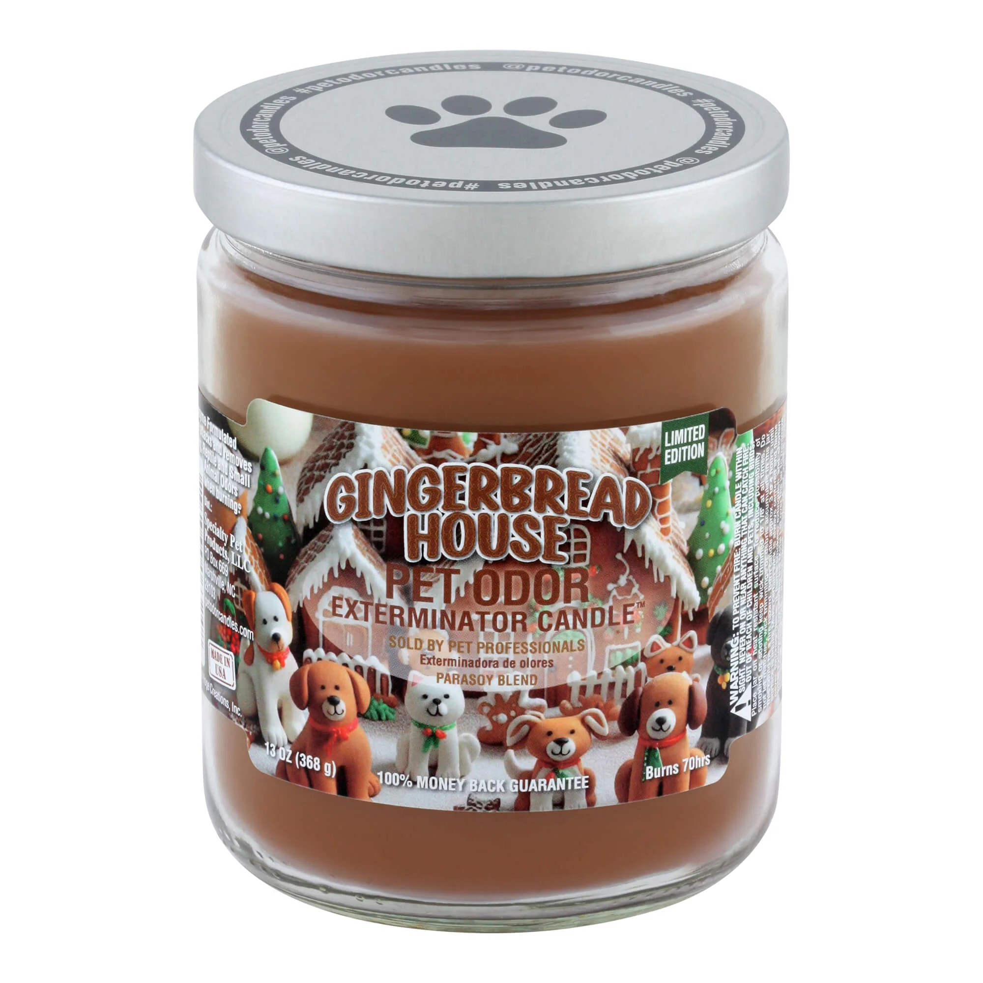Pet Odor Exterminator Candle, Gingerbread House, 13 oz - Buy Pet Shop