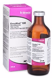 Rx EnroMed 100 (enrofloxacin) Injection for Swine & Cattle, 250 mL - Buy Pet Shop