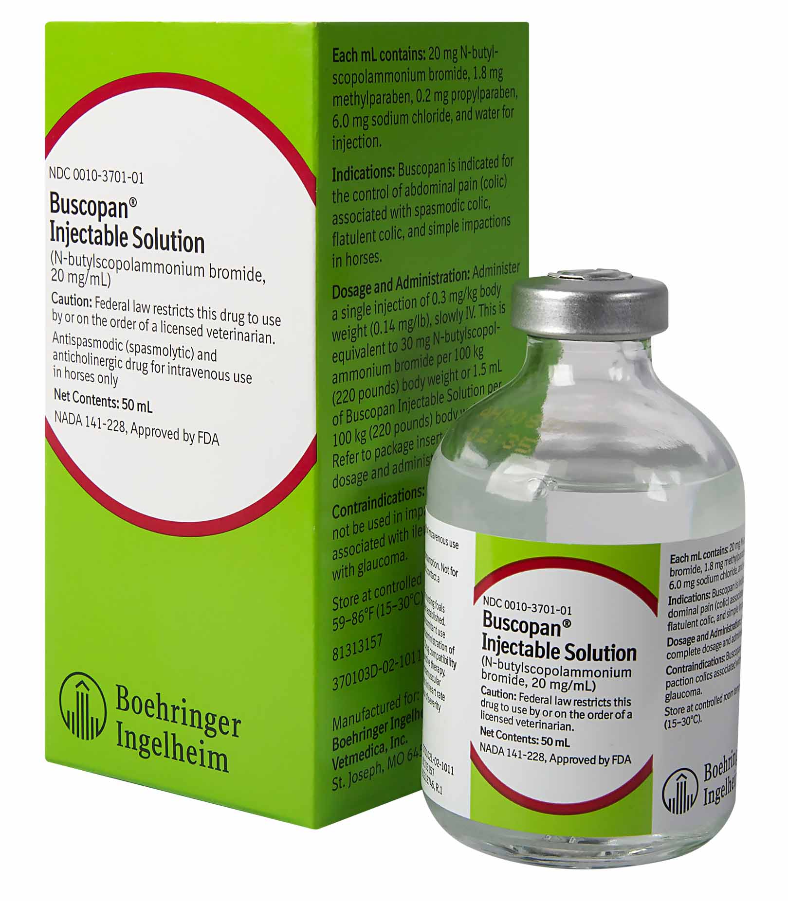 Rx Buscopan Injectable Solution for Horses, 50 mL - Buy Pet Shop